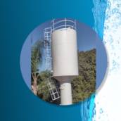 Reservatório Taça com água na coluna em Coroados, SP por Rondon Reservatório Metálico