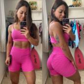 Shorts jacguard com empina bumbum