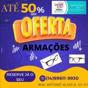 Até 50% off em armações de óculos!