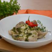 Filé suíno grelhado com gremolata