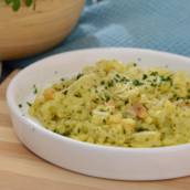 Risoto de camarão com bacon