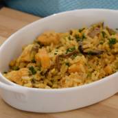 Risoto de abóbora com carne seca