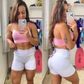 Shorts jacguard branco
