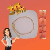 Pulseira strass pedra rosa claro transparente dourada