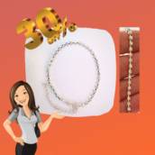 Pulseira strass pedra furta-cor prata