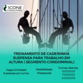 Treinamento de cadeirinha suspensa para trabalho em altura (Segmento condominial)