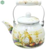 Chaleira Ferro Esmaltado 2,5L Decorada Italy