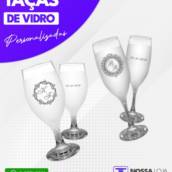 Taça de vidro personalizada