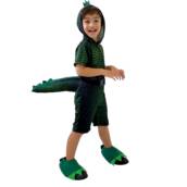 Fantasia infantil de dino verde 