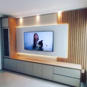 Painel de Tv Planejado com Ripado