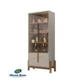 Cristaleira Casa D Lizz Off White/Cedro