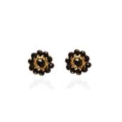 Brinco de Crochê Mini Flor Classics Preto