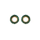 Brinco de Crochê Mini Esfera Verde