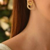 Brinco de Crochê Detail Dourado