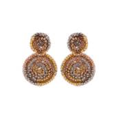 Brinco de Crochê Mandala Pequena Trio Gold