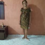 Vestido feito em viscose africana. 