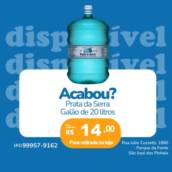 Galão de Água de 20 Litros Prata da Serra - R$14,00 - Para retirar na Loja