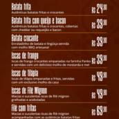 Menu Boteco do Zebra 