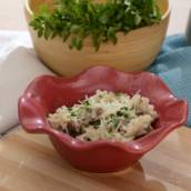 Risoto de palmito e filé mignon