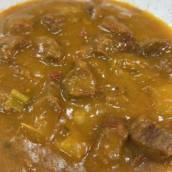 Creme de mandioca com carne