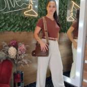 Blusa Algodão Tamanho Único + Cinto + Bolsa + Calça Pantalona Linho P ao GG | Sivest | São Manuel, SP