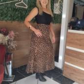 Saia Longa Animal Print P ao G – Destaque por R$159,00