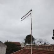 Instalação de duas Antenas Proeletronic 38 elementos para três pontos no bairro Homero Thon em Santo André em 30/06/2025