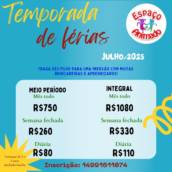 Temporada de Férias - Crianças de 2 a 3 anos