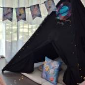 Festa do Pijama com cabanas - Tema Espaço