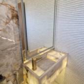 Pia Banheiro Em Ônix Translúcido – Ninho Verde II, SP