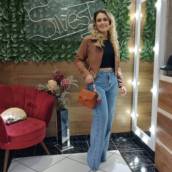 Jaqueta Suéde e Calça Wide Leg Jeans – Estilo Completo em São Manuel