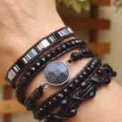 Pulseiras de Couro Trançado