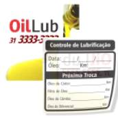 Etiqueta Adesivo Troca de Óleo Vinil Transparente 6x6 cm
