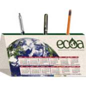 CALENDÁRIO DE MESA PORTA CANETAS HORIZONTAL RECICLATO