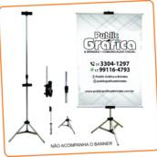 Porta Banner 2,20m C Garras Pedestal Tripé Suporte