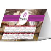 CALENDÁRIO DE MESA BÁSICO COUCHÊ 250G VERNIZ UV TOTAL FRENTE - 4X0