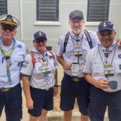 Nossos Chefes Escoteiros do Mar, chegaram para o INDABA do mar em Itu. Foram recebidos por nossos padrinhos do 102° GEMar Velho Lobo de Campinas.
