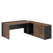 MESA DIRETOR EM L COM ARMÁRIO PEDESTAL COM 01 CAIXA DE TOMADAS PLÁSTICA - START