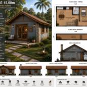 Chalé 15m² Nova Steel – conforto, charme e funcionalidade