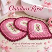 Jogo de Banheiro de Crochê Outubro Rosa em Alfenas, MG