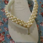 Chinelo Bordado Pérolas