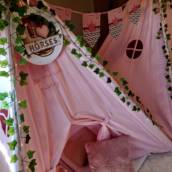 Festa do Pijama com cabanas - Tema I love horses