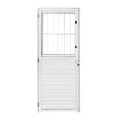 Porta Social Alumínio Branco c/ Postigo de vidro