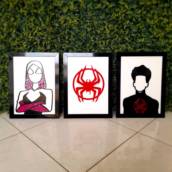Conjunto de quadros Homem Aranha em MDF e acrílico