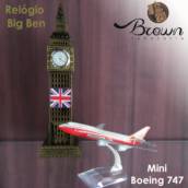 Relógio Big Ben + mini Boeing 747
