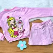 Conjunto casaco desenho Barbie 