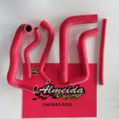 Kit mangueira d'agua gol bola em silicone vermelho 