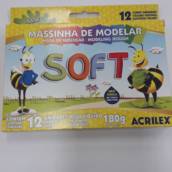 Massinha de modelar soft com 12 cores 