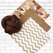 Capa de Almofada Kit com 3 - Estampadas e Lisas 45cm x 45cm - Fechamento em Zíper