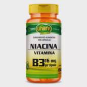 Niacina Vitamina B3 500mg com 60 cápsulas - Unilife
